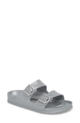 Birkenstock Arizona Waterproof Slide Sandal in Metallic Silver