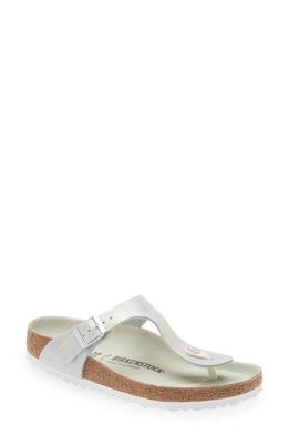 Birkenstock Gizeh Faux Leather Sandal in Iridescent Matcha