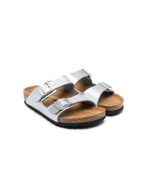Birkenstock Kids Arizona metallic sandals - Grey