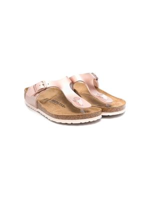 Birkenstock Kids Gizeh metallic 30mm sandals - Pink