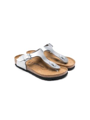 Birkenstock Kids Gizeh metallic thong sandals - Grey