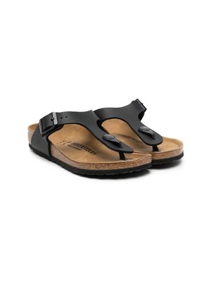 Birkenstock Kids Gizeh thong-strap leather sandals - Black