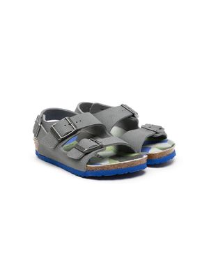 Birkenstock Kids Milano contrasting-sole leather sandals - Blue