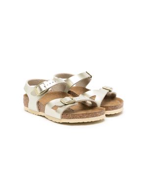 Birkenstock Kids Rio double-strap metallic sandals - Gold