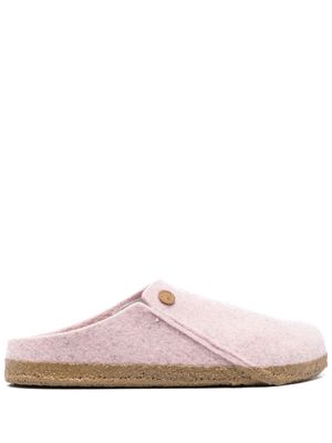 Birkenstock logo-embossed wool-mix sandals - Pink