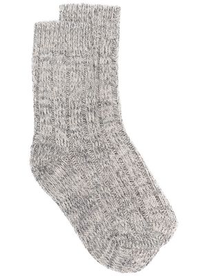 Birkenstock logo-patch ribbed socks - Grey