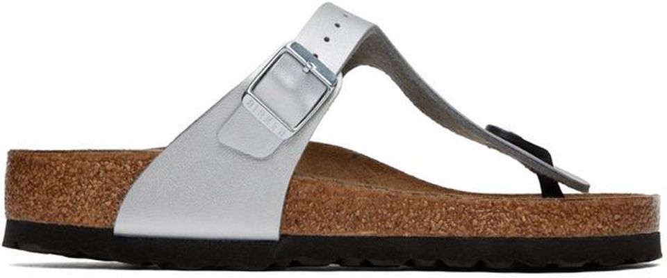 Birkenstock Silver Regular Gizeh Sandals