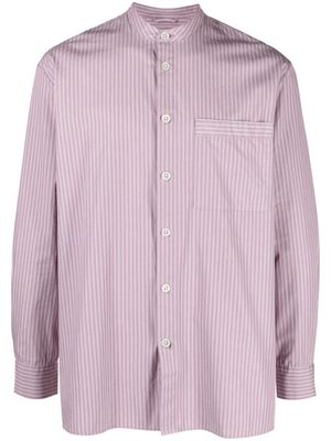 Birkenstock stripe-pattern collarless shirt - Purple