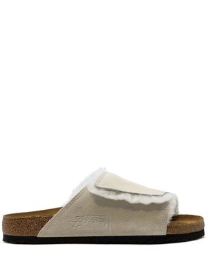 Birkenstock Stüssy Solana suede slides - Neutrals