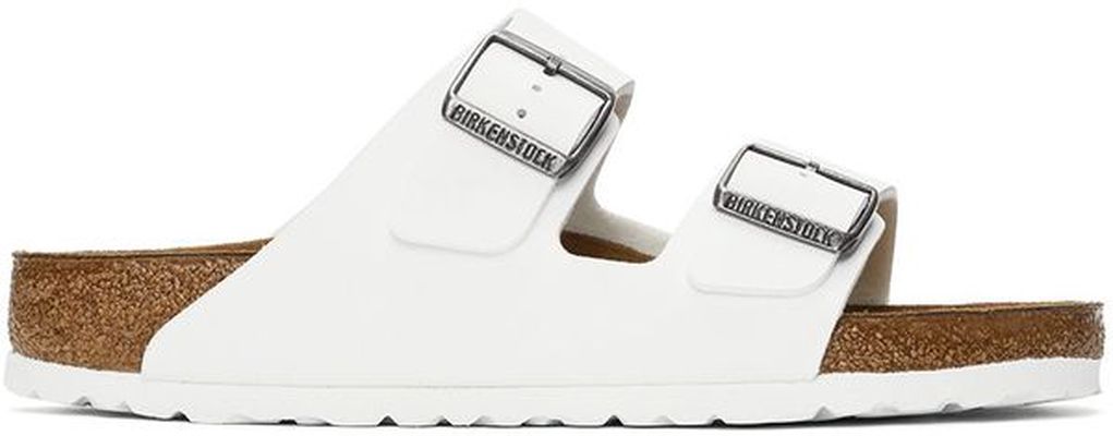 Birkenstock White Regular Birko-Flor Arizona Sandals
