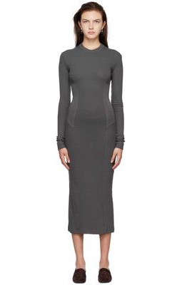 BITE Gray Detailed Midi Dress