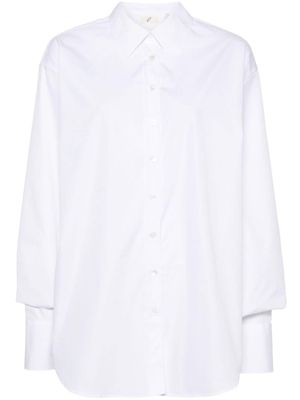 BITE Studios crinkled-sleeve cotton shirt - White
