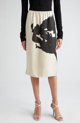 BITE Studios Floral Organic Silk Skirt in Cream