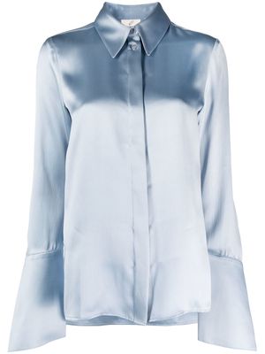 BITE Studios pointed collar silk blouse - Blue
