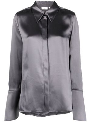 BITE Studios pointed collar silk blouse - Grey