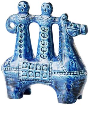 BITOSSI CERAMICHE horse rider ceramic sculpture - Blue