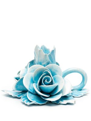 Bitossi Home floral-motif ceramic candle holder - Blue