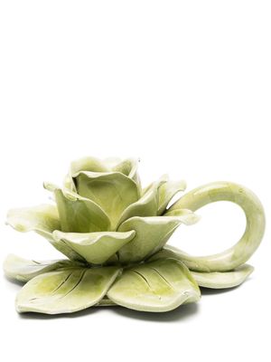 Bitossi Home floral-motif ceramic candle holder - Green