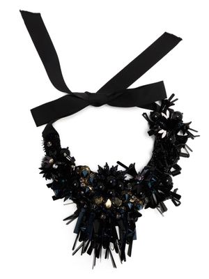 Biyan crystal-embellished beaded necklace - Black