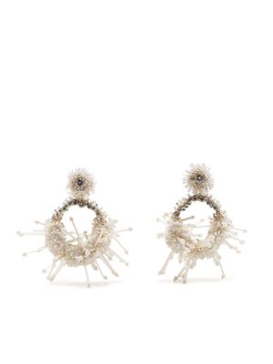 Biyan crystal-embellished drop earrings - White