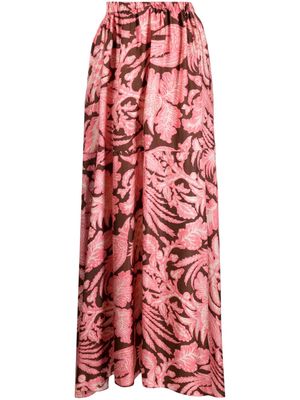 Biyan floral-print asymmetric maxi skirt - Pink