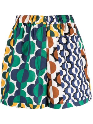 Biyan geometric-pattern cotton shorts - Blue