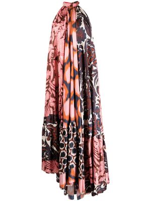 Biyan graphic-print halterneck silk maxi dress - Multicolour