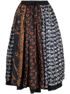 Biyan mix-print flared skirt - Multicolour