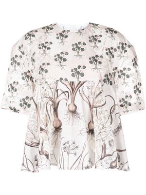 Biyan short-sleeve panelled blouse - Multicolour