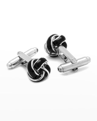 Black and Silver Knot Stud Set