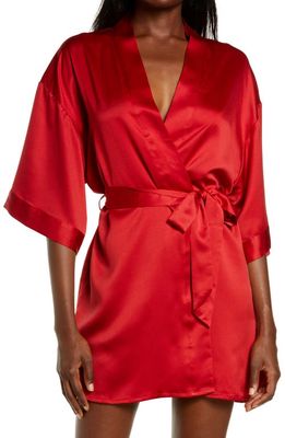 Black Bow Muse Robe in Tango Red