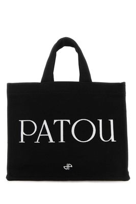 Black Canvas Small Tote Patou Shopping Bag