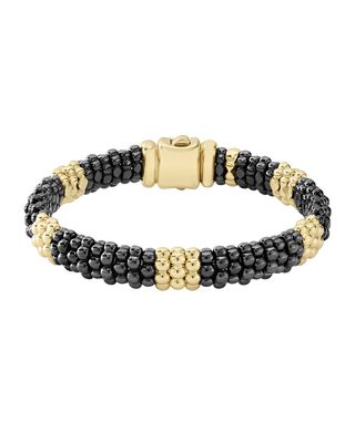 Black Caviar & 18K Gold Station Bracelet
