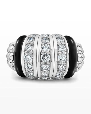 Black Caviar Large 3-Link Diamond Ring