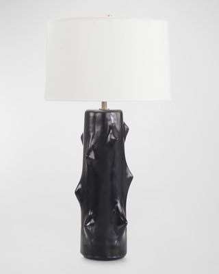 Black Ceramic Sculpted Table Lamp