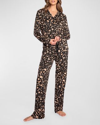 Black Cheetah Print Pajama Set