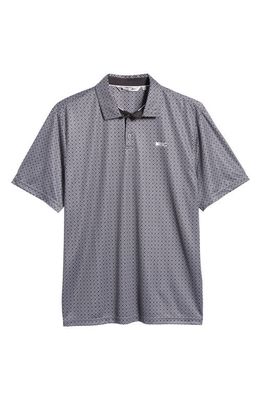 Black Clover Geo Print Clover Patch Golf Polo in Grey