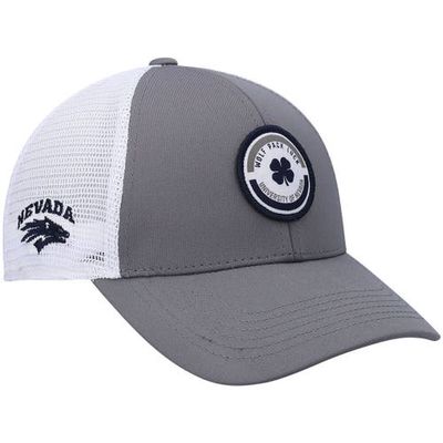 Black Clover Men's Gray/White Nevada Wolf Pack Motto Trucker Snapback Hat