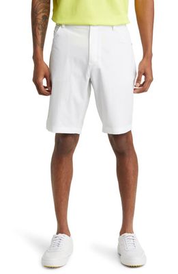 Black Clover Optimus Performance Flat Front Golf Shorts in White