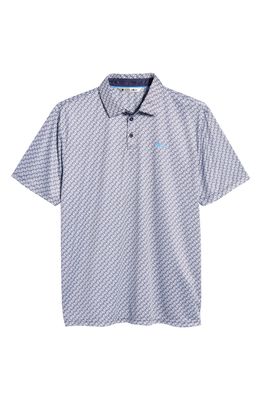 Black Clover Twisted Performance Golf Polo in Navy/White/Delirium