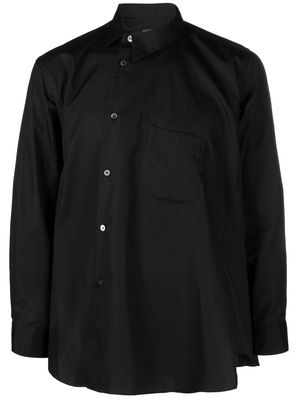 Black Comme Des Garçons asymmetric button-up shirt