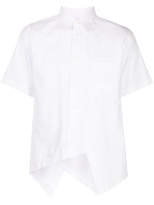 Black Comme Des Garçons asymmetric-hem short-sleeve cotton shirt - White