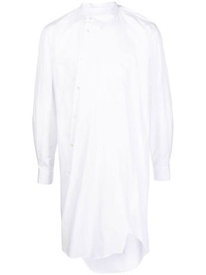 Black Comme Des Garçons asymmetric long shirt - White