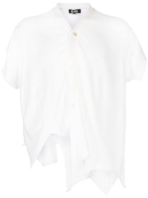 Black Comme Des Garçons asymmetric short-sleeve cardigan - White