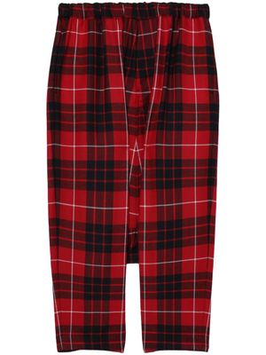 Black Comme Des Garçons check-print wool trousers - Red