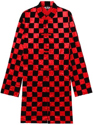 Black Comme Des Garçons checkerboard-pattern coat - Red