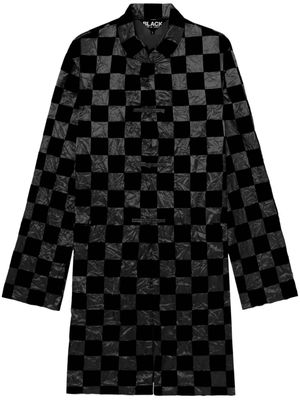 Black Comme Des Garçons checkerboard-pattern coat