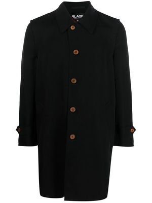 Black Comme Des Garçons contrast-button single-breasted coat