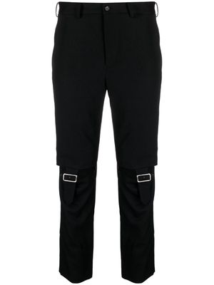 Black Comme Des Garçons cut-out buckle-detail skinny trousers