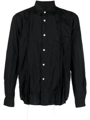 Black Comme Des Garçons distressed-effect long-sleeve shirt